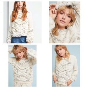 Anthropologie Calista Faux Fur Sweater